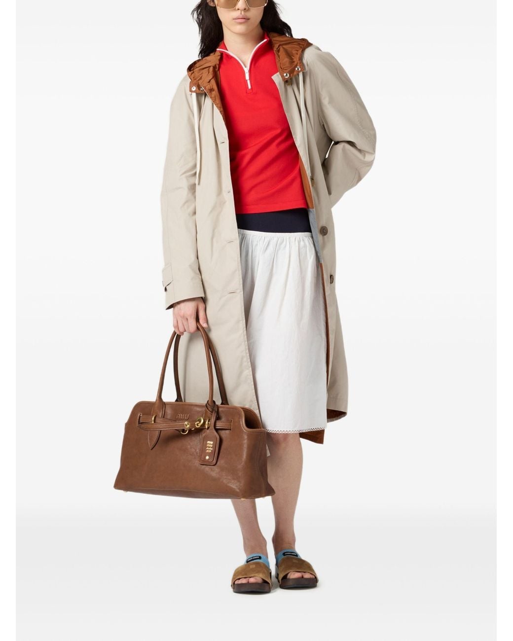 Miu Miu Brown Aventure Tote Bag