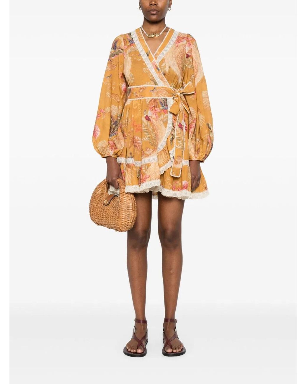 Zimmermann Yellow Ascension Cotton Mini Dress