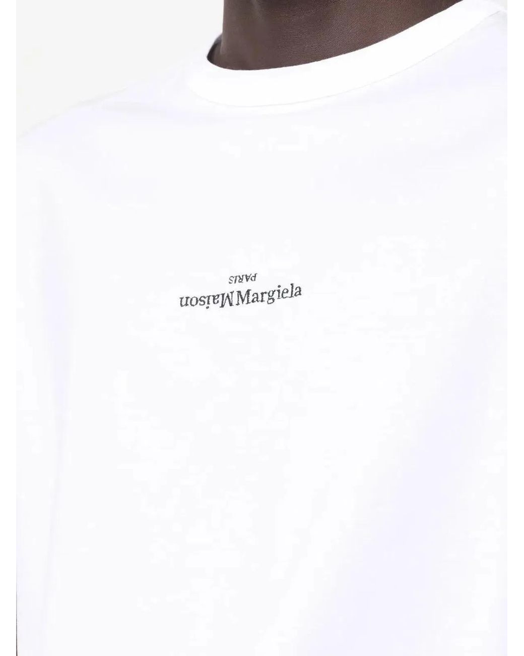 Maison Margiela White Tshirt Con Logo Distorto for men