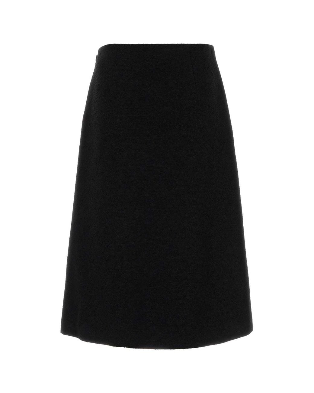 Fendi Black Fitted Wool-Blend Mini Skirt