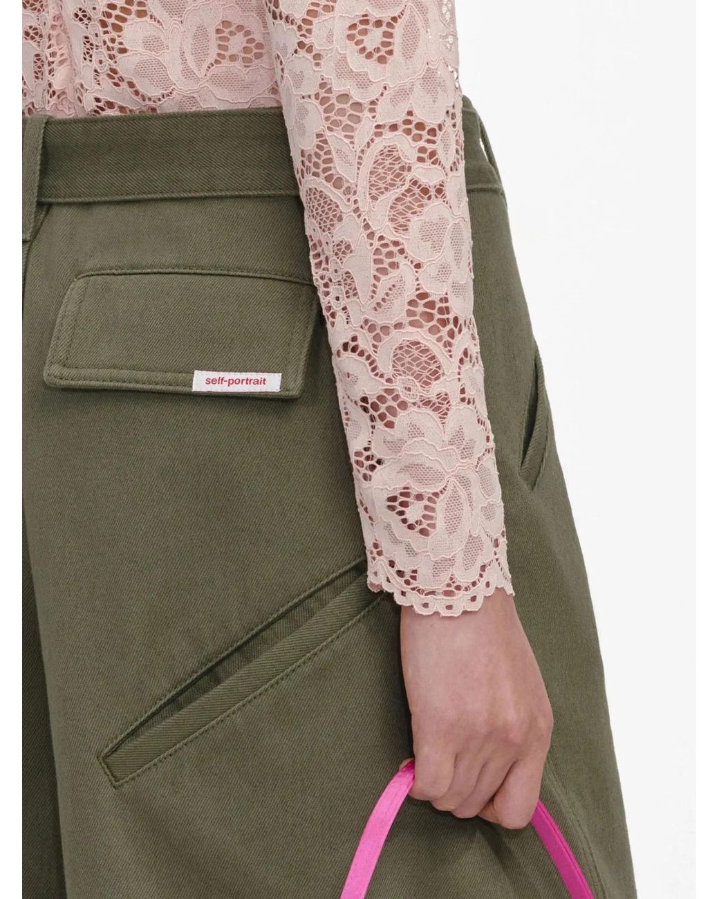 Self-Portrait Green Cargo Jeans