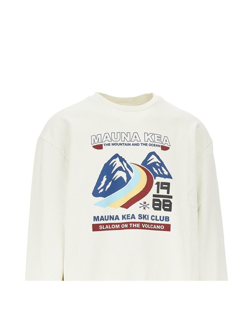 Mauna Kea White Slalom On The Volcano Crewneck Sweatshirt for men