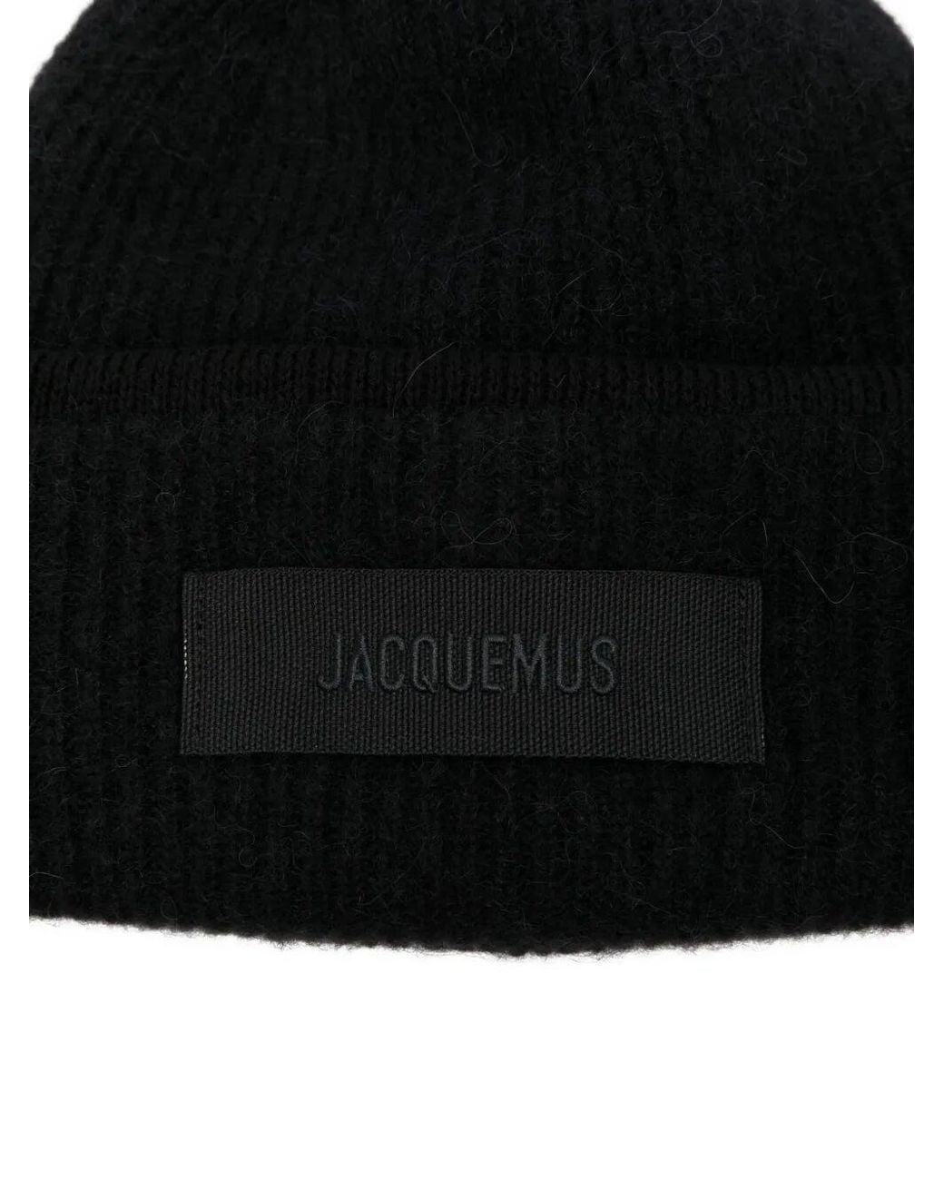 Jacquemus Black Gros Grain Knitted Beanie