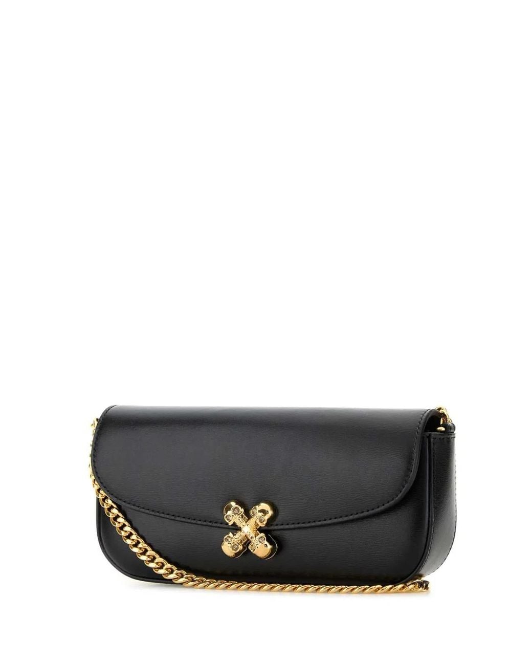McQueen Black Skull Flower Small