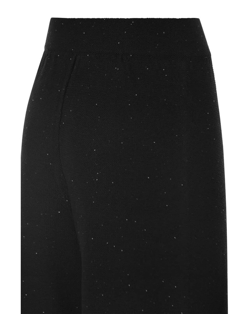 Fabiana Filippi Black Cotton And Linen Trousers With Micro Sequins