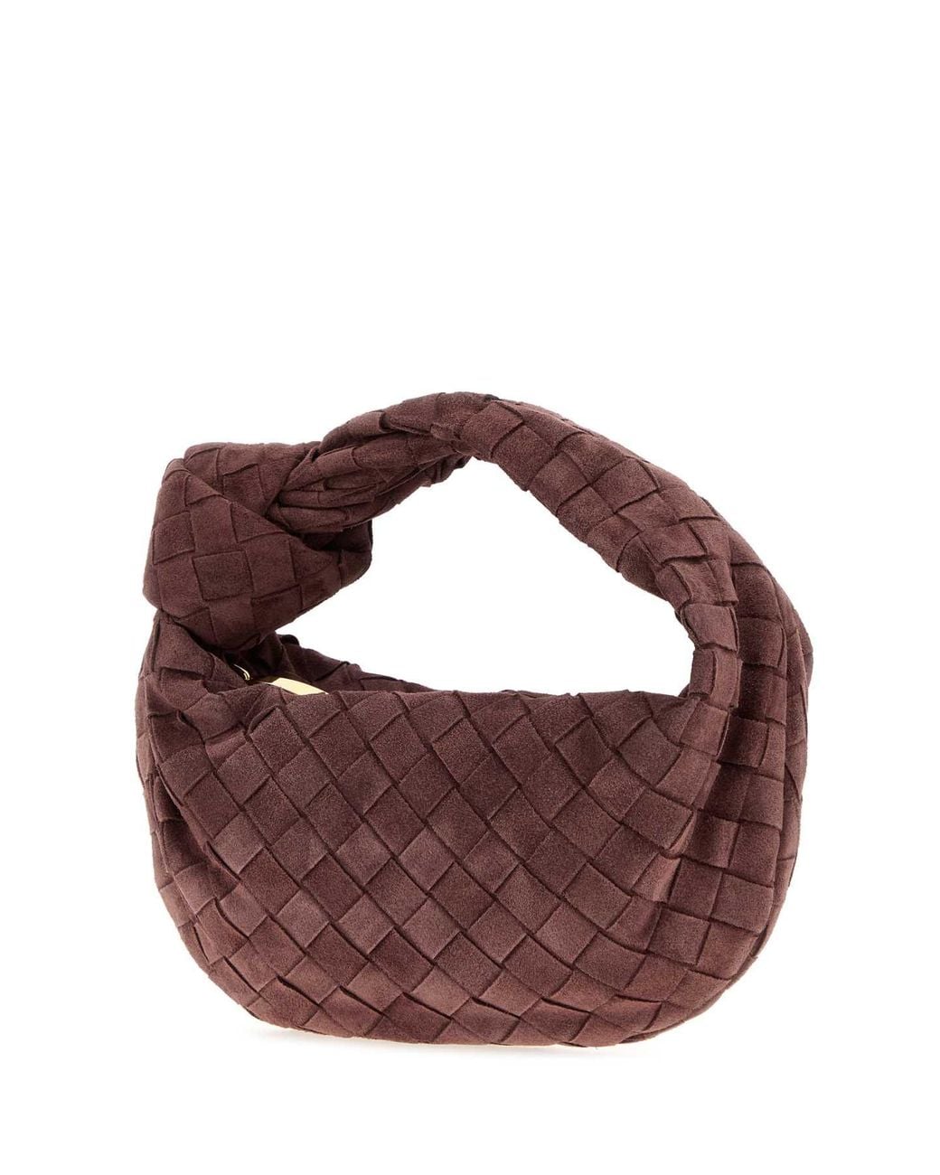 Bottega Veneta Brown Grape Suede Mini Jodie Handbag