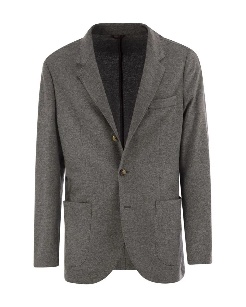 Brunello Cucinelli Black Cashmere Jersey Blazer With Patch Pockets for men
