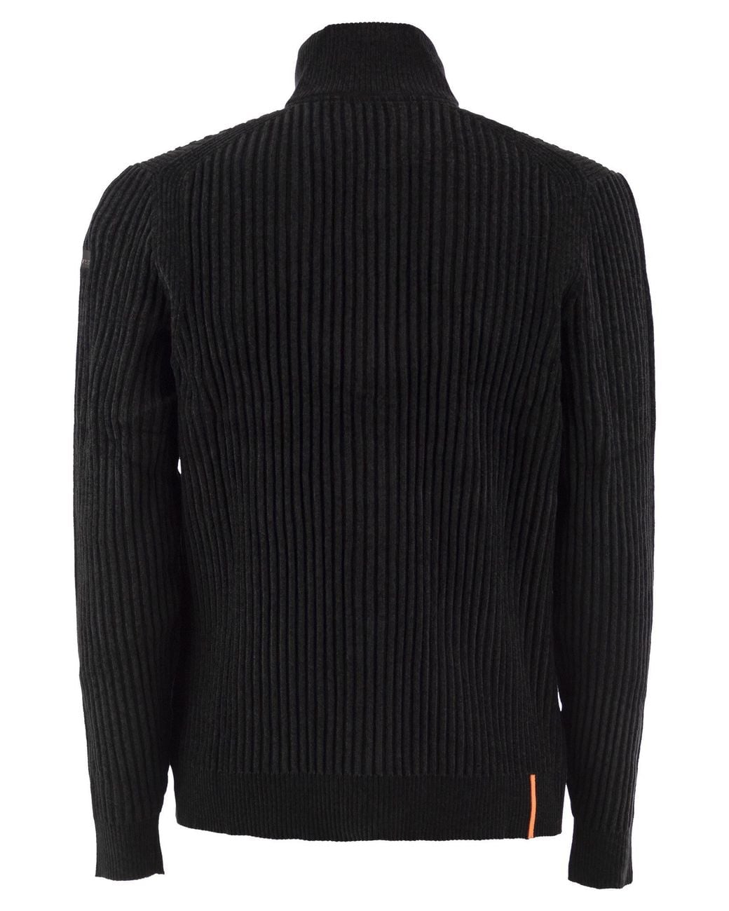 Rrd Black Ribbed Zip-Up Cardigan for men
