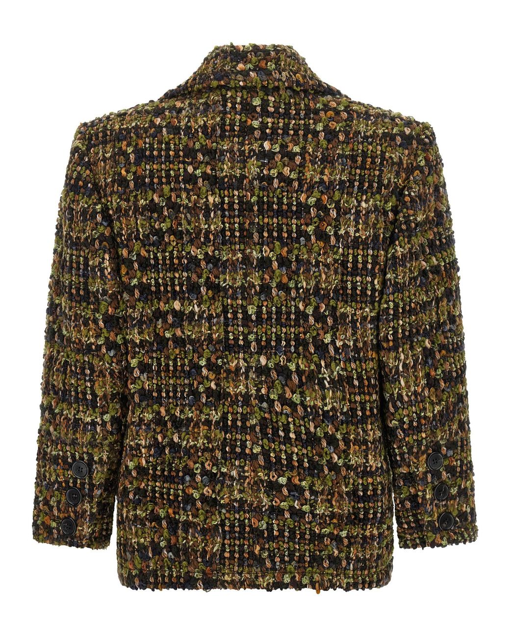 Saint Laurent Green Bouclé Tweed Blazer