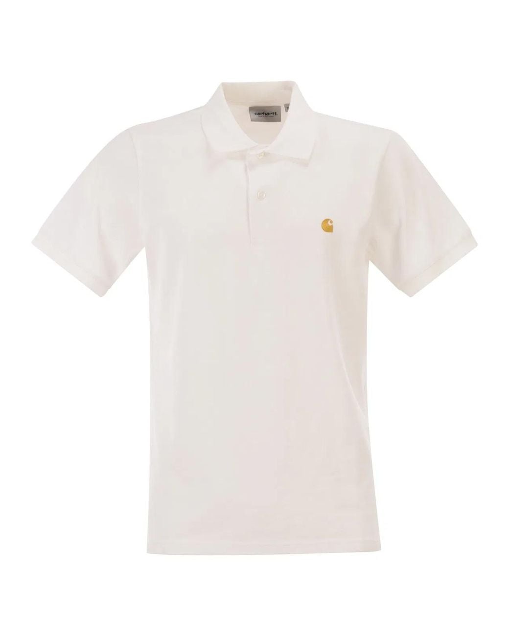 Carhartt White Short-Sleeved Piqué Polo Shirt