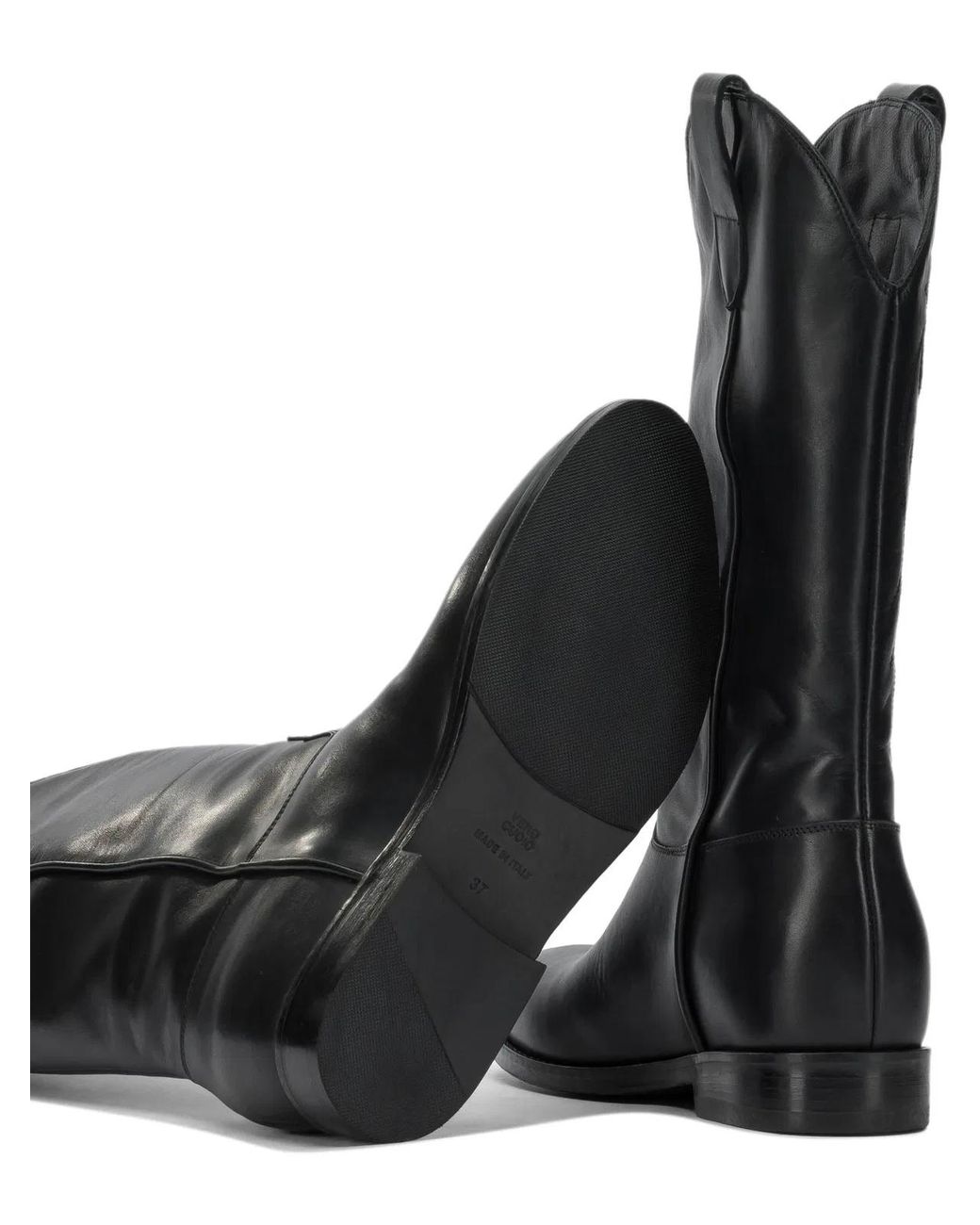 Strategia Black Leather Boots
