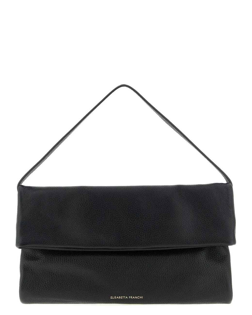 Elisabetta Franchi Black Logo Shoulder Bag