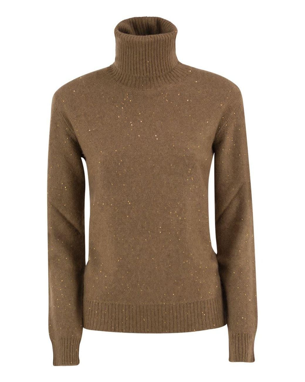 Fabiana Filippi Brown Fine Knit Turtleneck