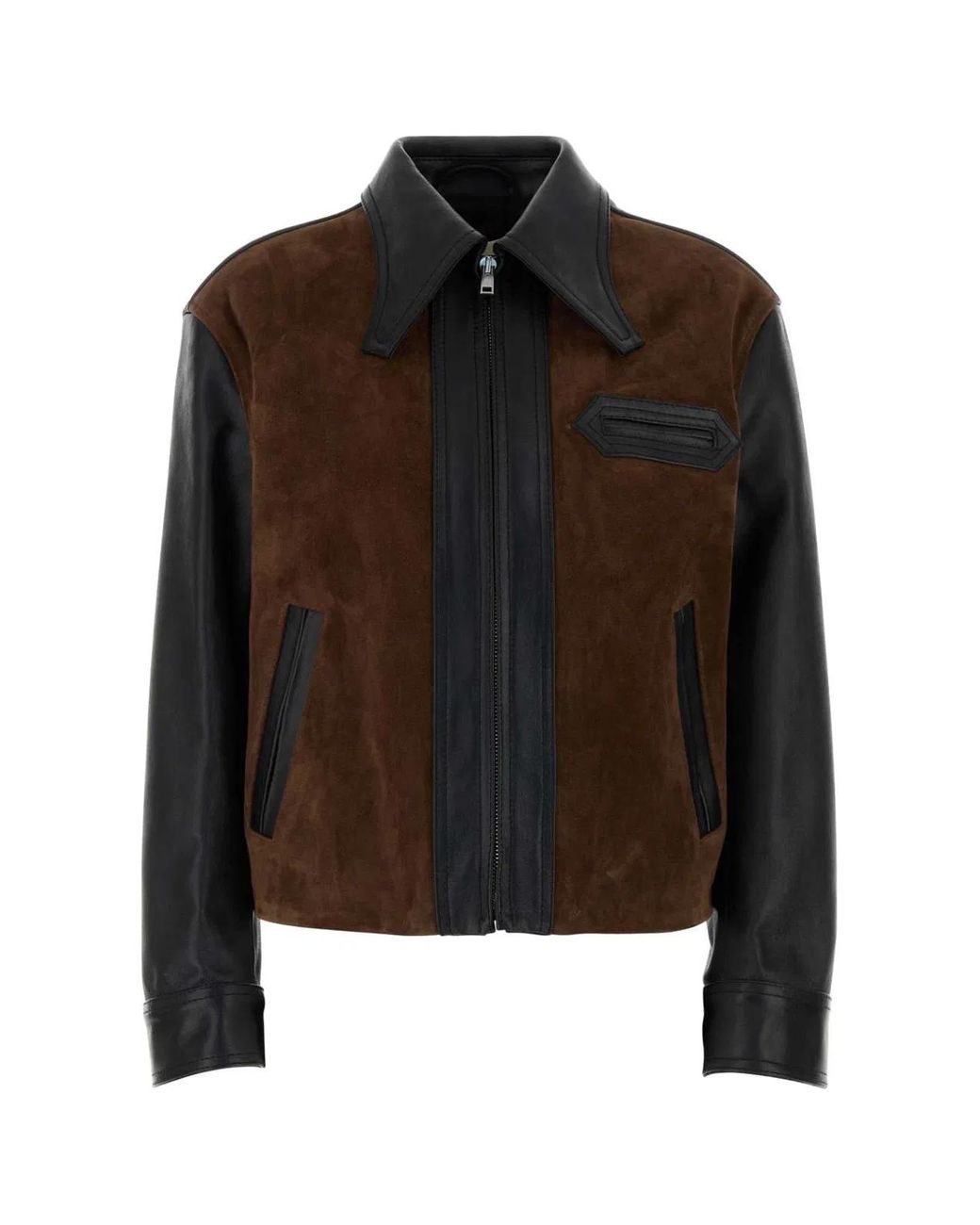 Marni Black Two-Tone Leather Jacket