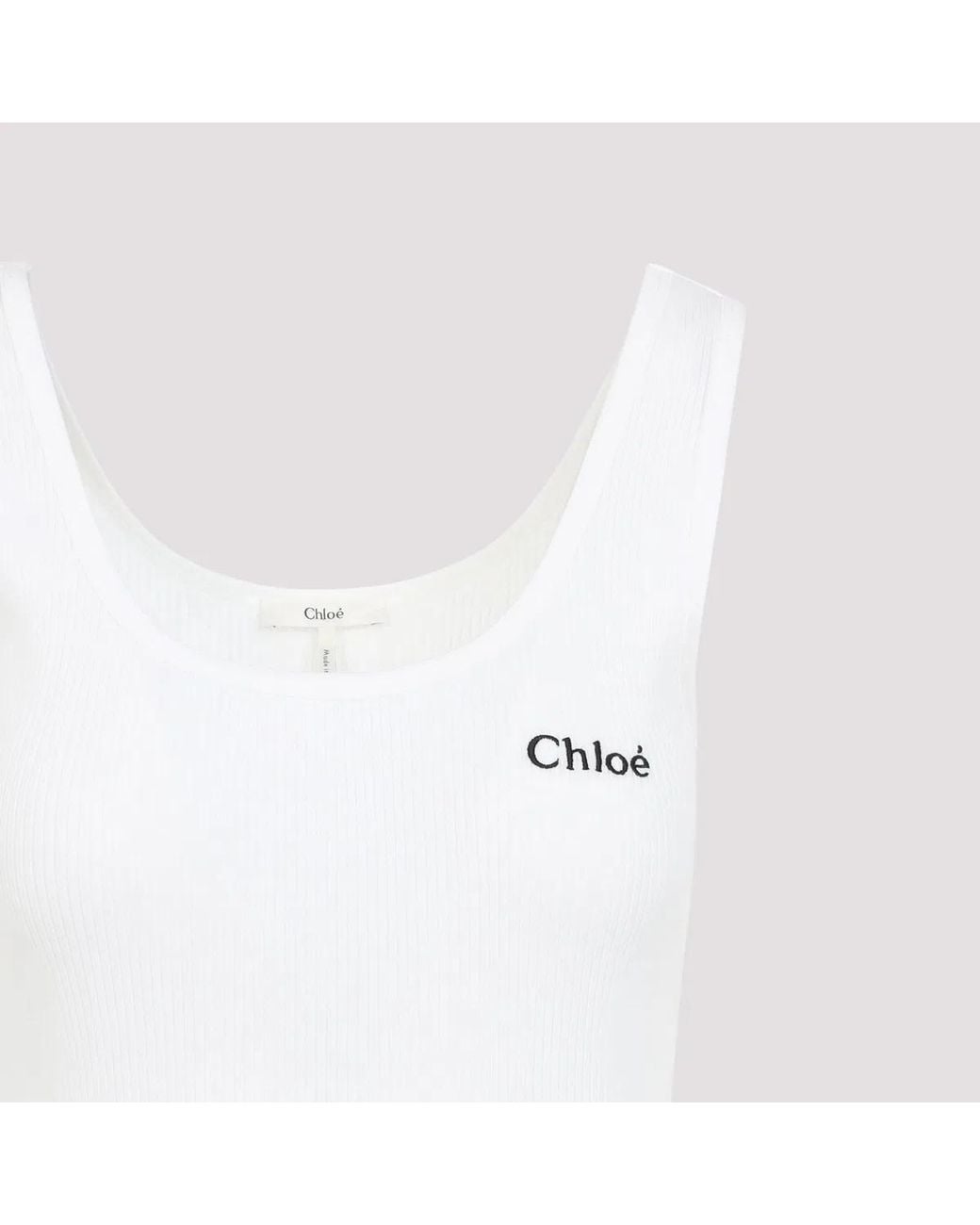 Chloé White Jersey Tank Top