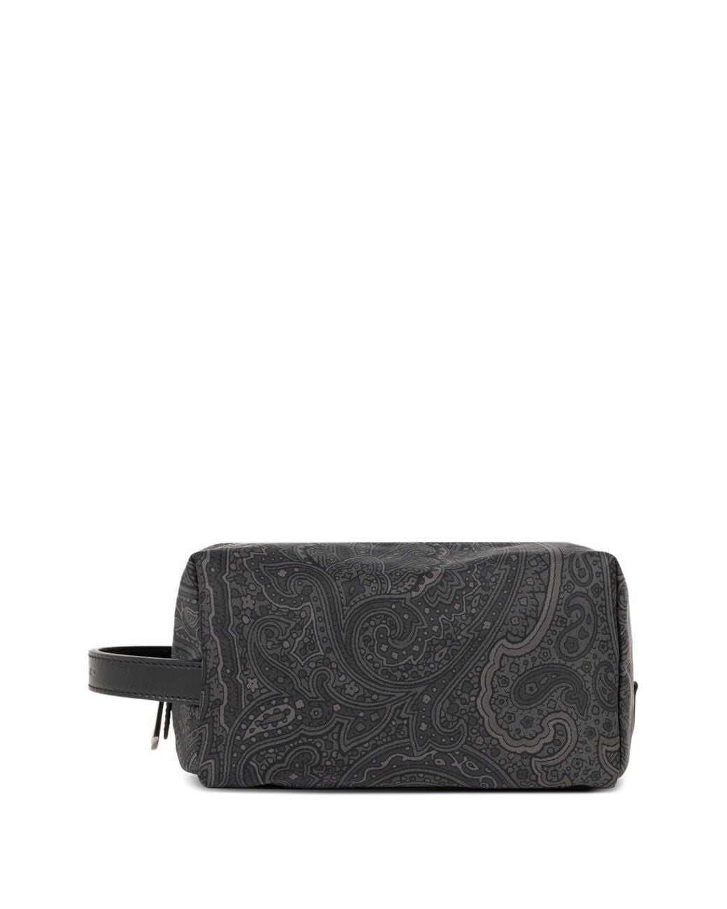 Etro Gray Small Arnica Paisley-Print Wash Bag for men