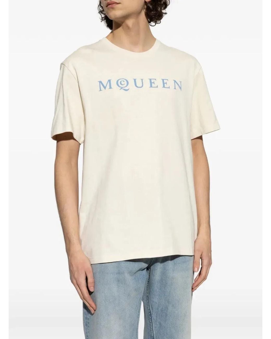 McQueen White T-Shirt Mcqueen Flock for men