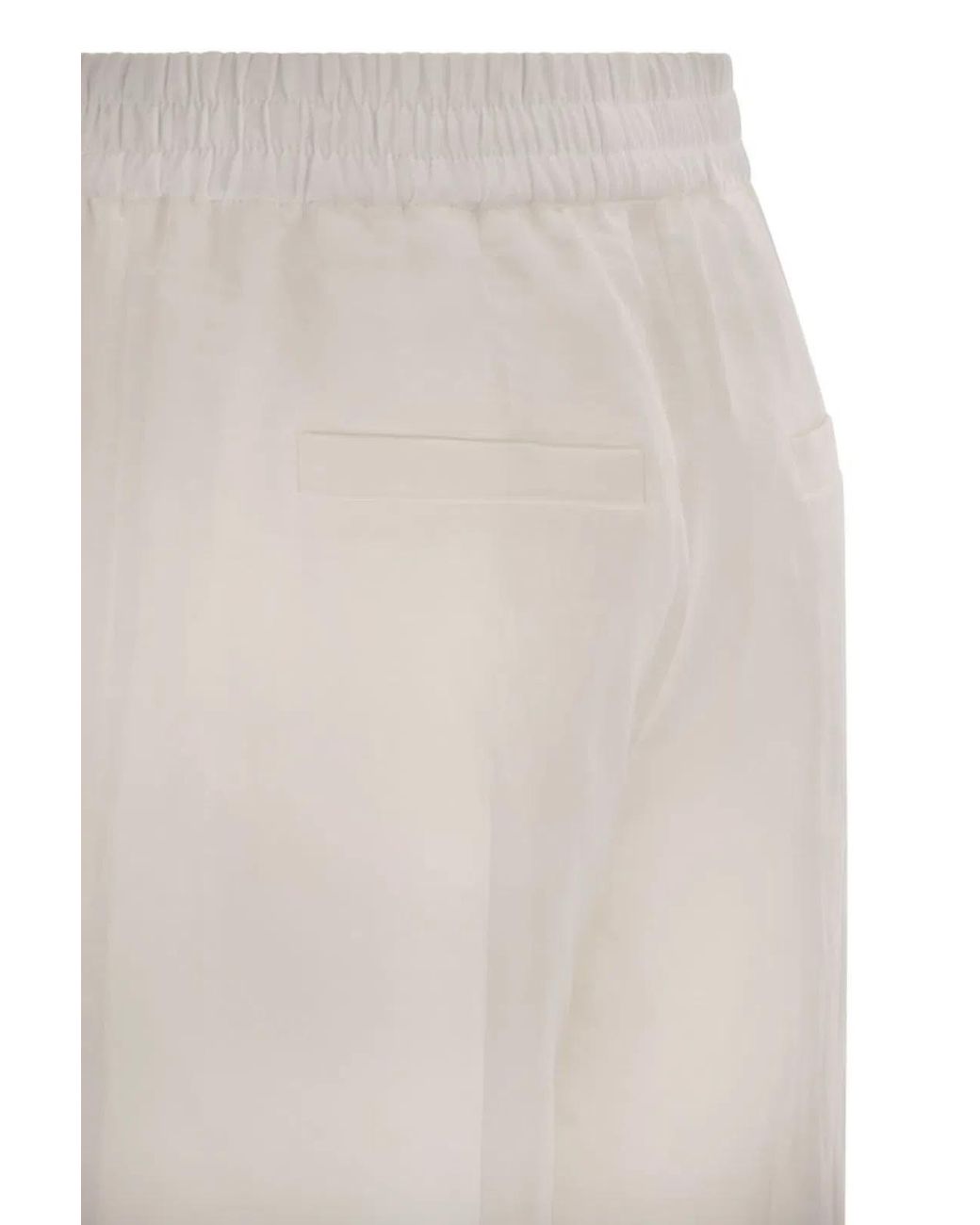 Brunello Cucinelli White Loose Track Trousers