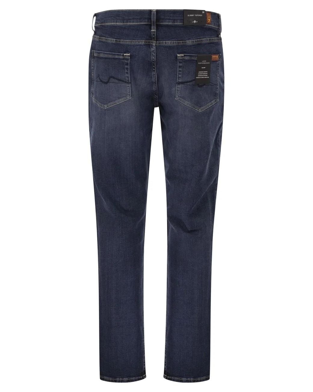 7 For All Mankind Blue Slimmy Tapered Luxe Performance Stretch Denim Jeans for men