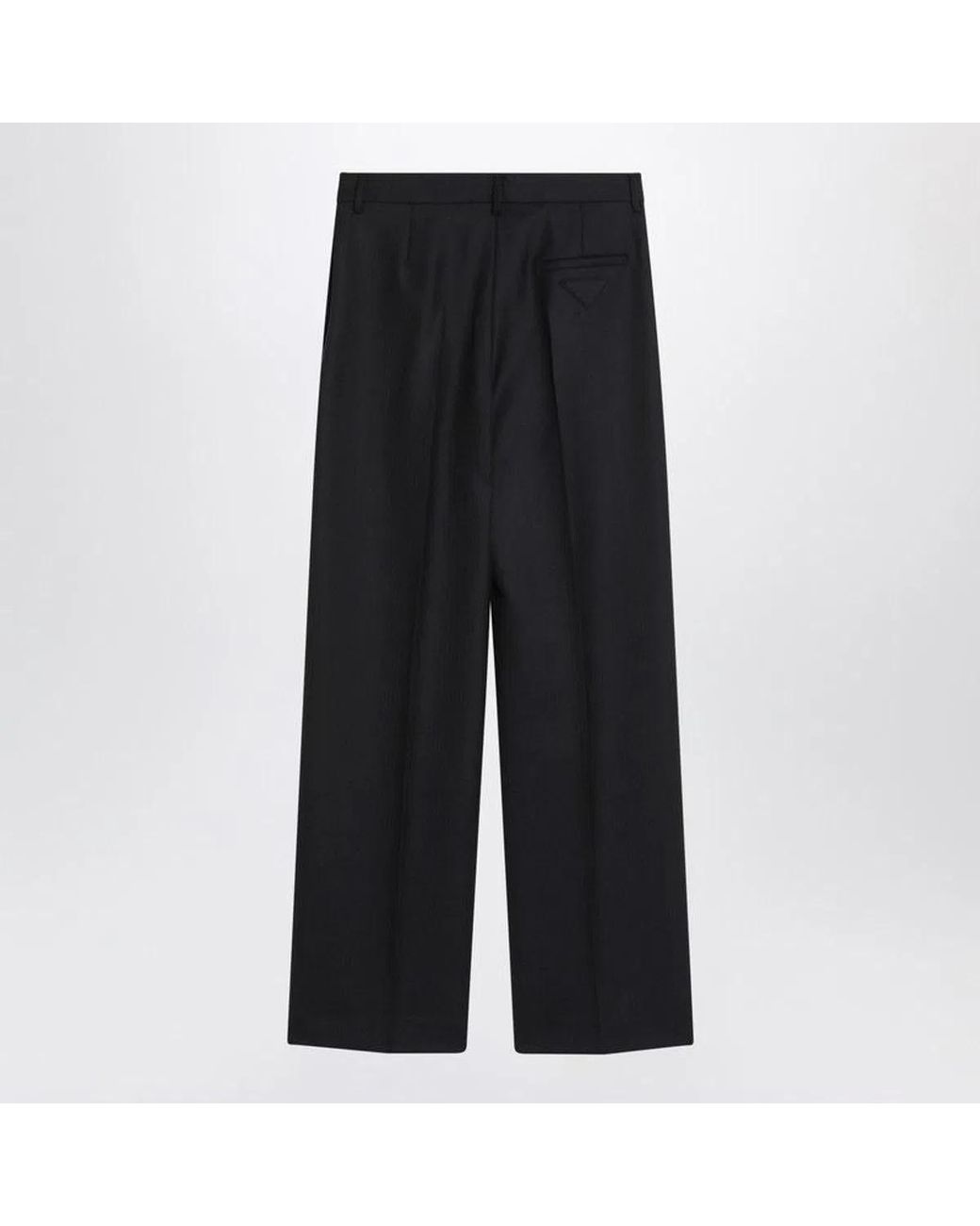 Prada Black Wool Wide Trousers