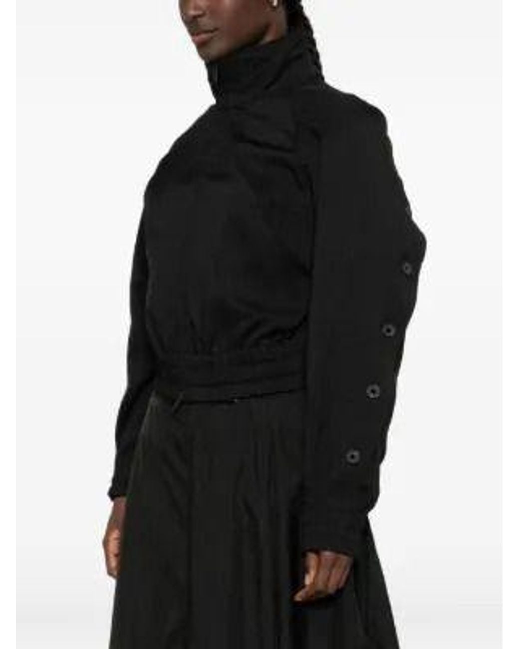 Y-3 Black Button-Detail Elasticated-Waist Jacket