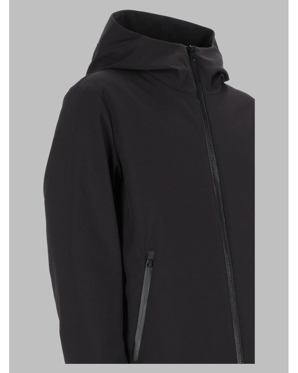 Woolrich Black Sports Wool Jacket for men
