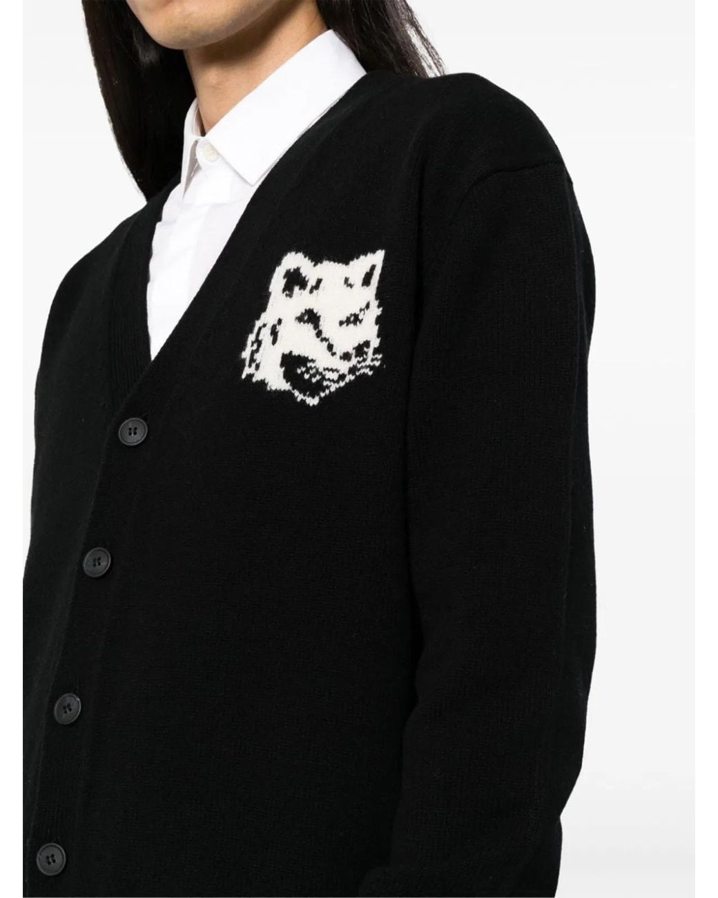 Maison Kitsuné Black Maison Kitsuné Wool Clothing Sweaters for men