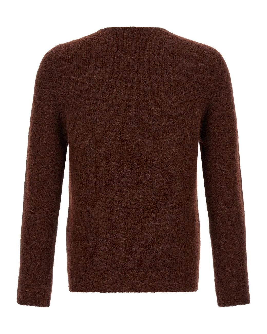 Oliver Lattughi Brown Crew-Neck Sweater for men