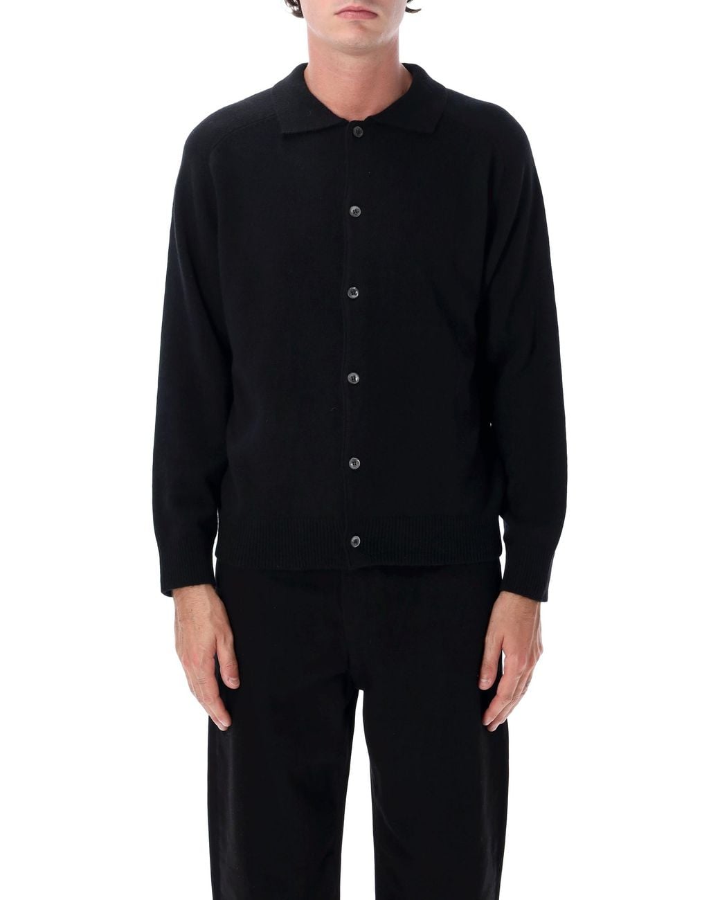 DUNST Blue Collared Knit Cardigan for men