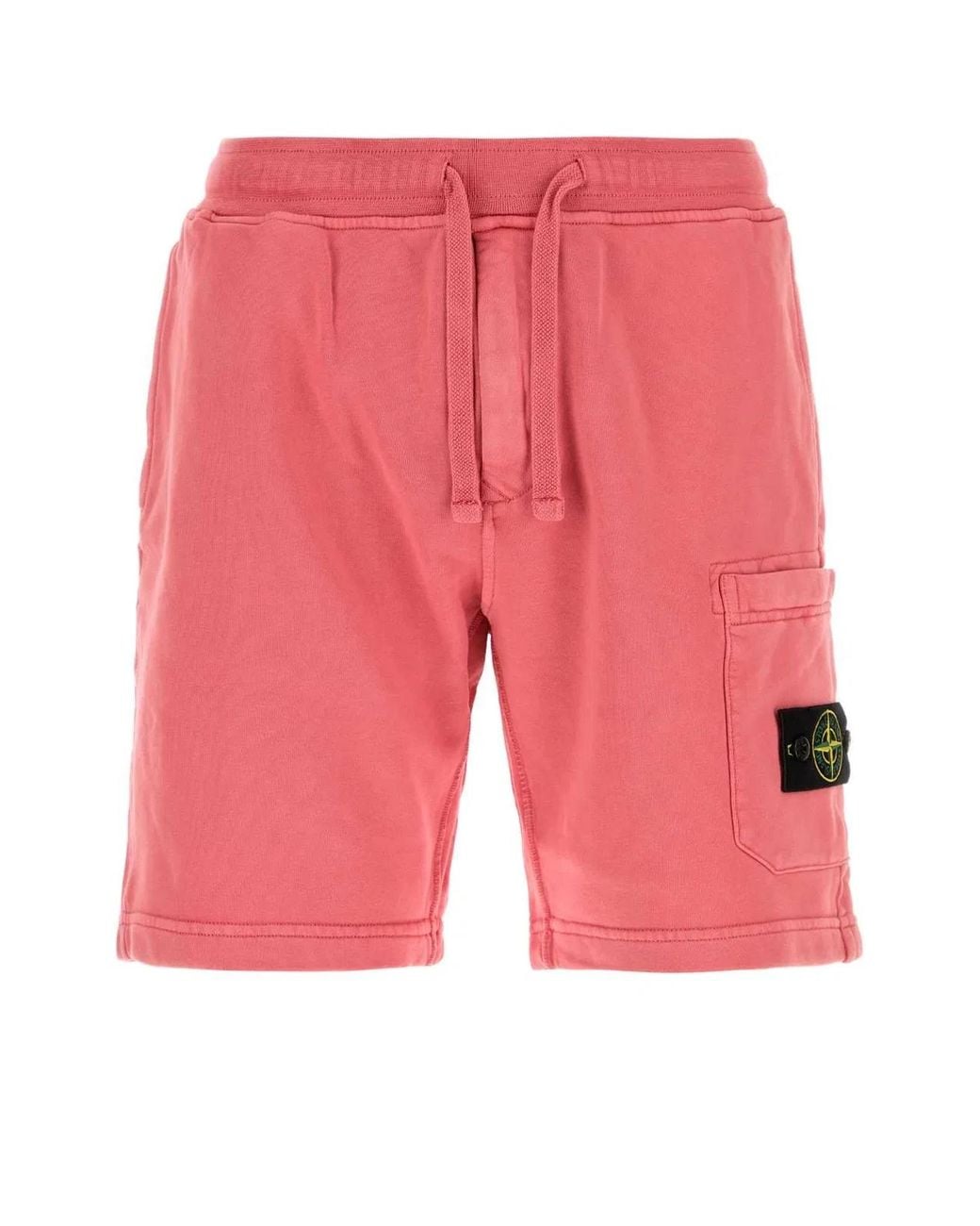 Stone Island Pink Dark Cotton Bermuda Shorts for men