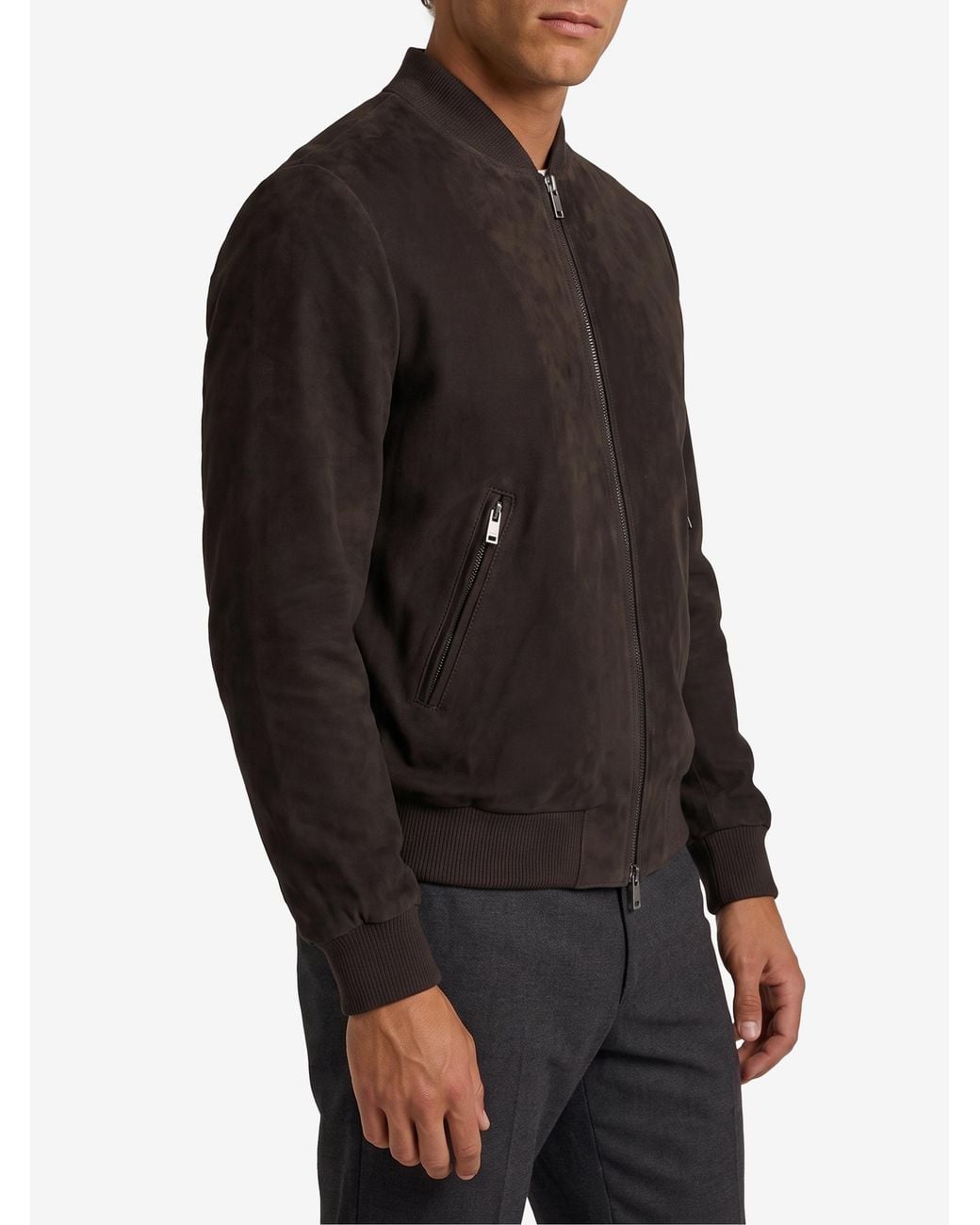 Arma Black Didier Suede Bomber Jacket for men