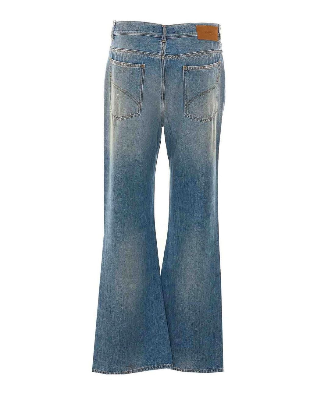 Amiri Blue Desert Sky Slash Bootcut Jeans for men