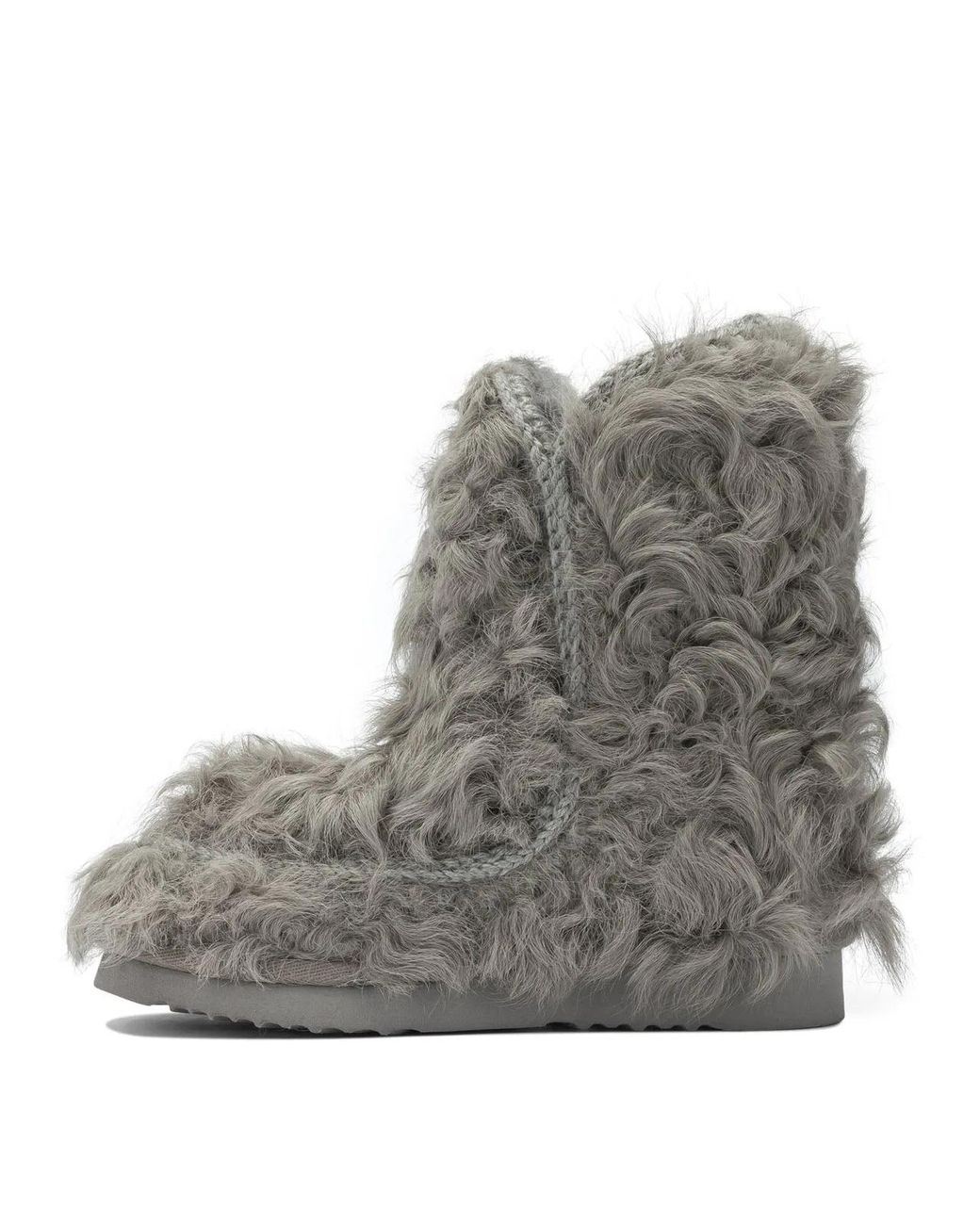 Mou Gray Sheepskin Ankle Boots