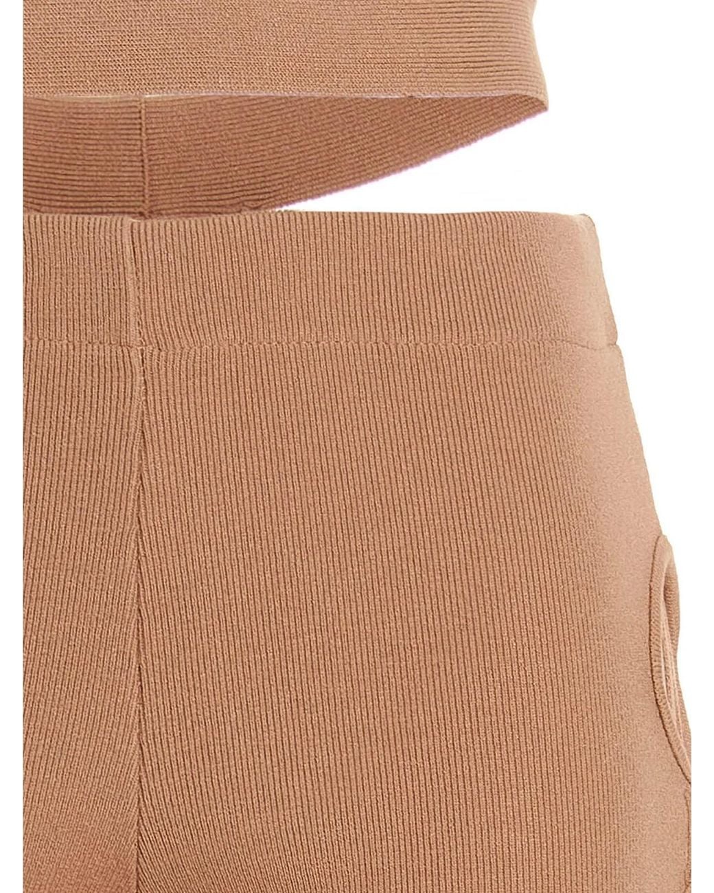 ANDREADAMO Natural Cut Out Pants With Lacing
