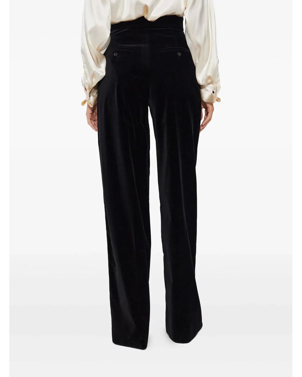 Max Mara Black 'Bratto1234' Velvet Trousers