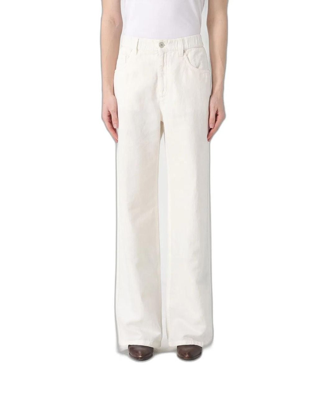 Brunello Cucinelli White Contemporary Trousers