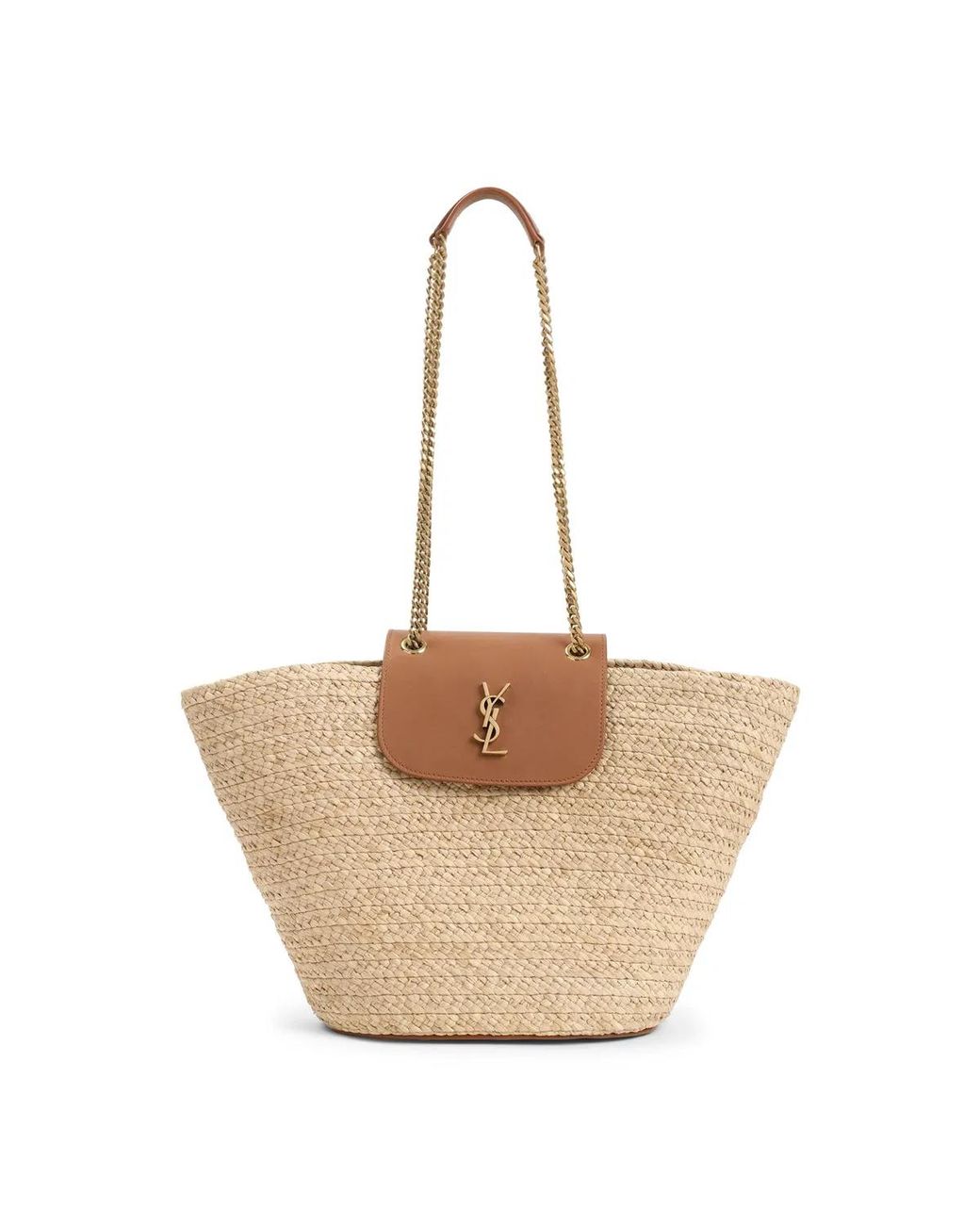 Saint Laurent Natural Manon Raffia Tote Bag