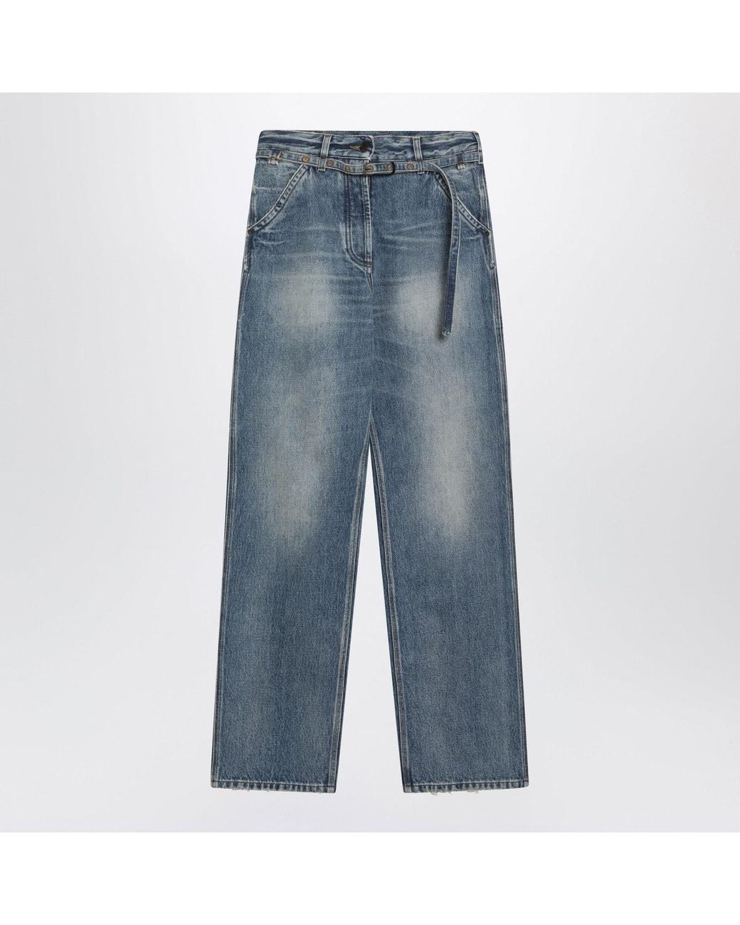 Dries Van Noten Blue Washedeffect Jeans With Belt