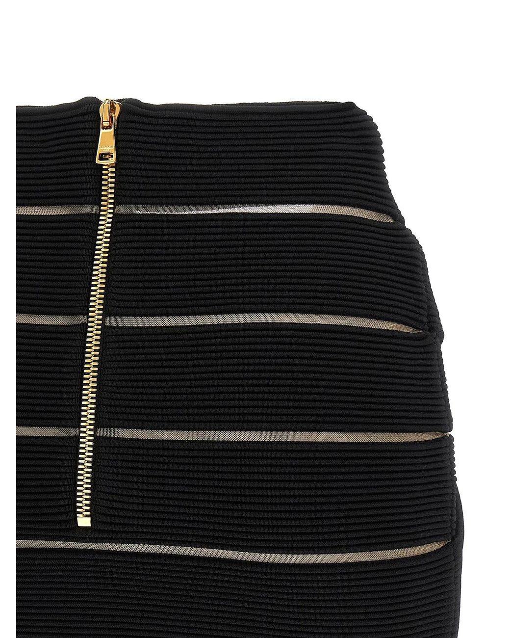 Balmain Black V-Shaped Waist Skirt