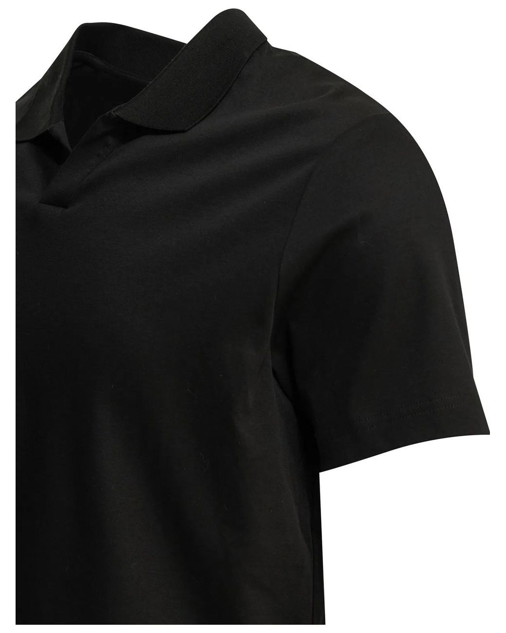 NN07 Black "Paul" Buttonless Polo Shirt for men