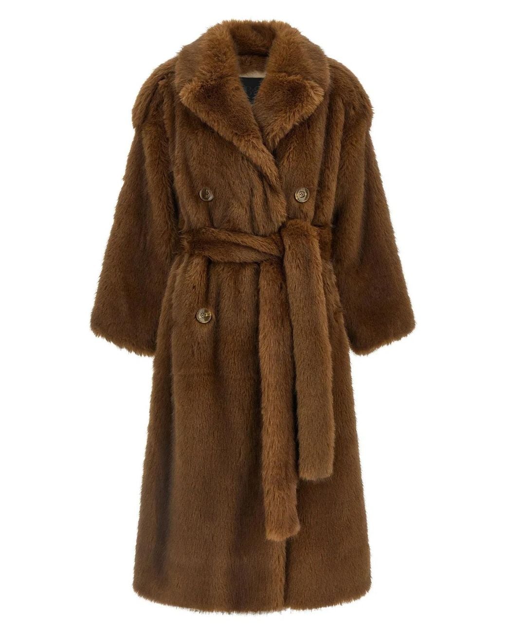 BB COUTURE Brown B&B Couture 'Farrah' Eco-Fur Coat