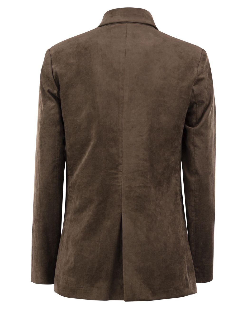 Antonelli Brown Double-Breasted Velvet Blazer