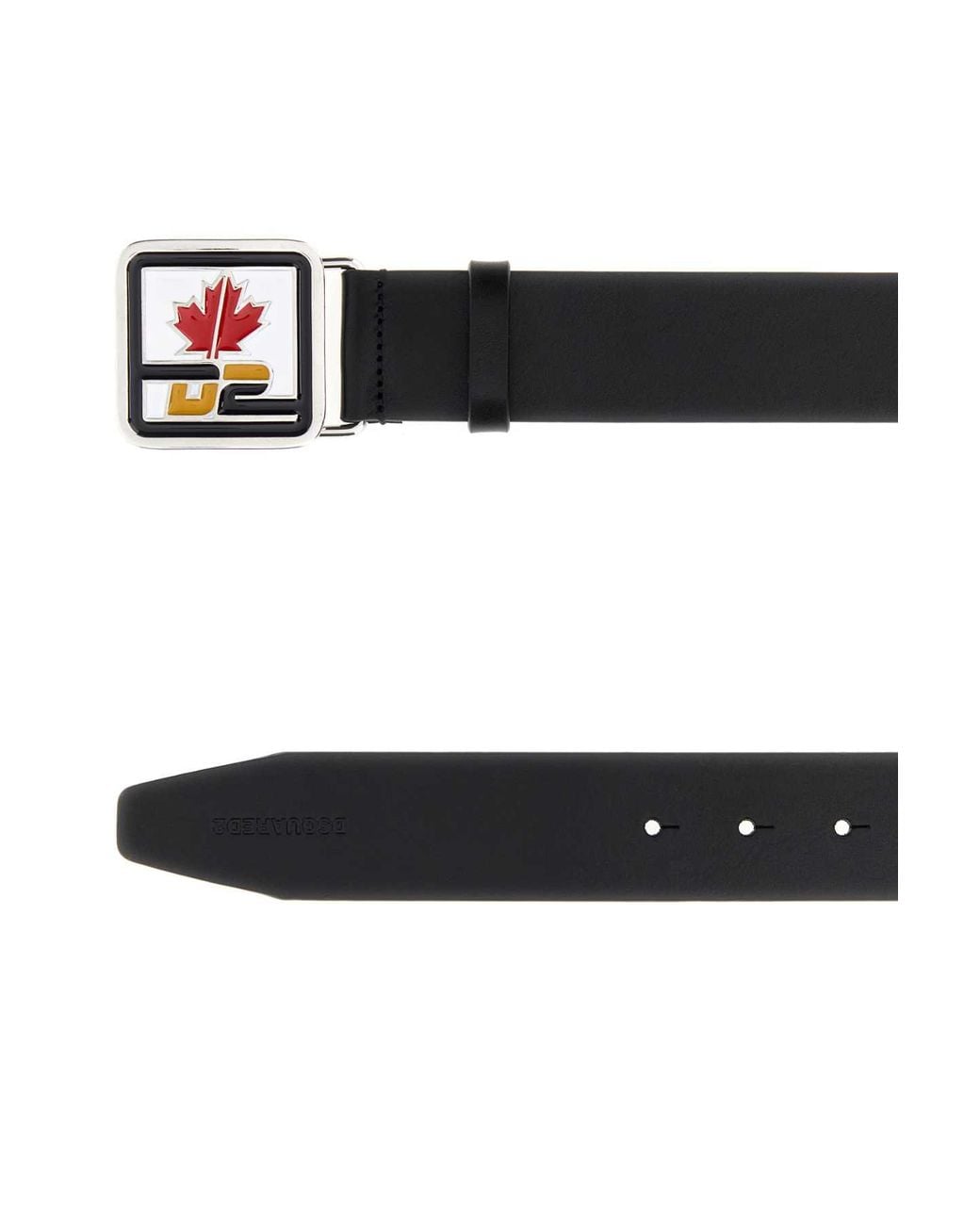 DSquared² White Leather Patch D2 Belt for men