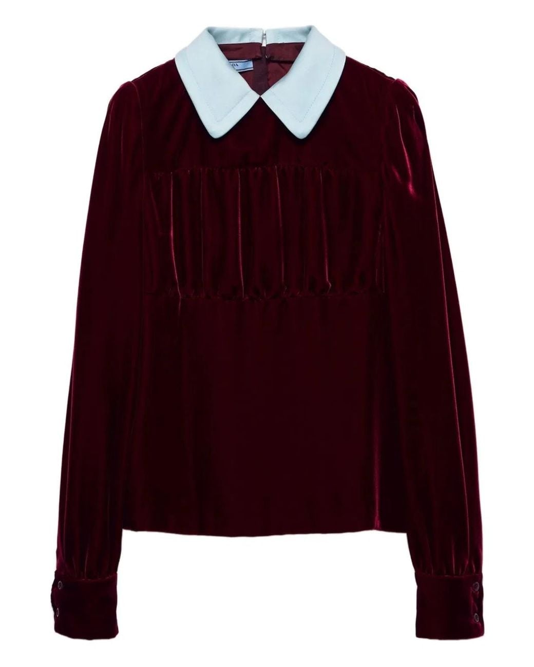 Prada Red Bordeaux Viscose Recycled Cupro Top