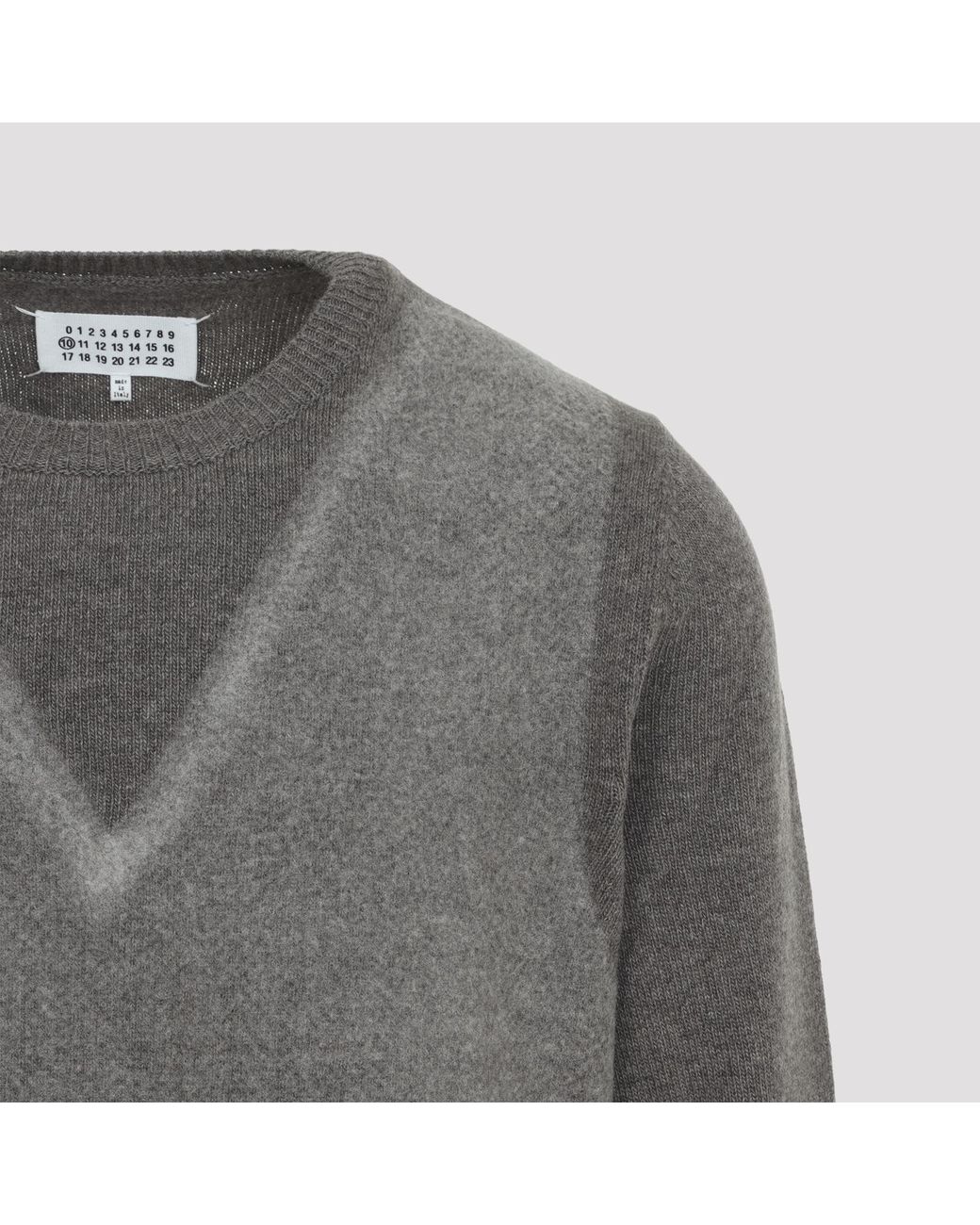 Maison Margiela Gray Crew Neck Sweater for men