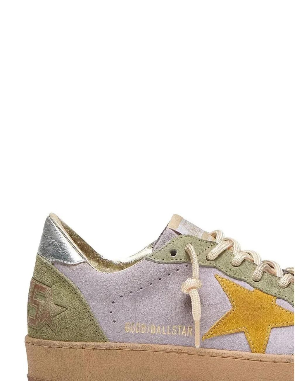 Golden Goose Deluxe Brand Purple Ball Star Suede Sneakers With Laminated Leather Heel Tab