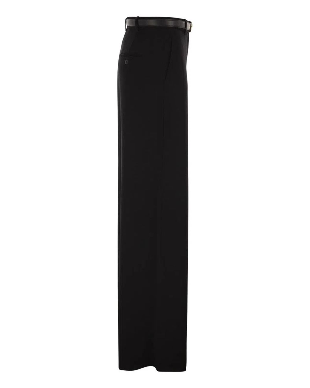 Max Mara Black Mstamico – Wide-Leg Palazzo Trousers With Belt