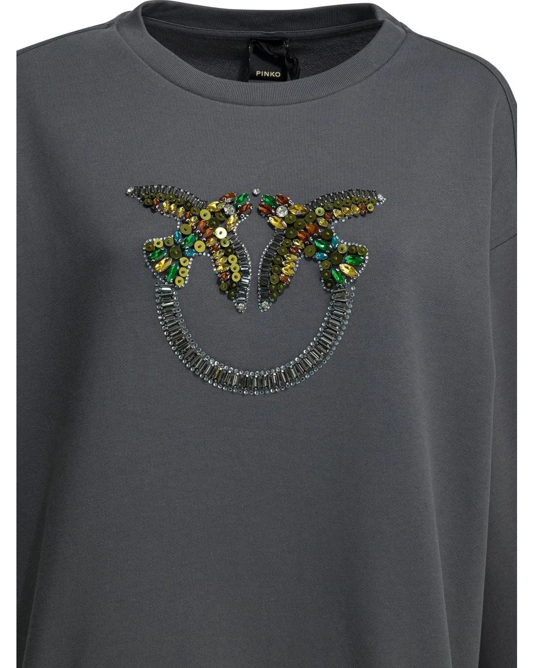 Pinko Gray Cotton Polyester Sweatshirt