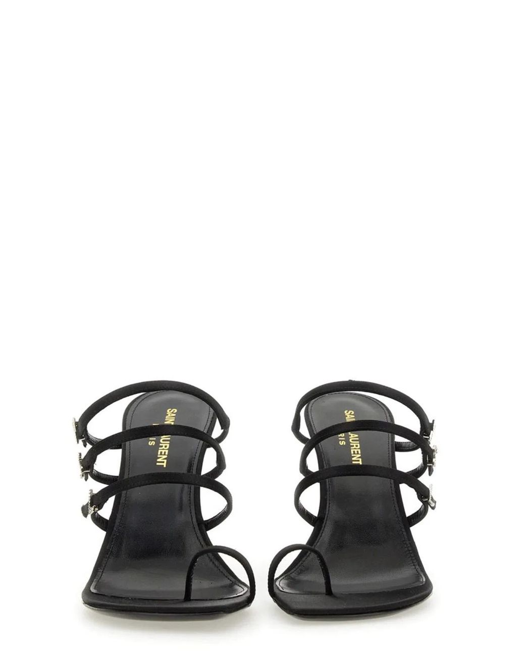 Saint Laurent Black Free Luz Satin Sandals