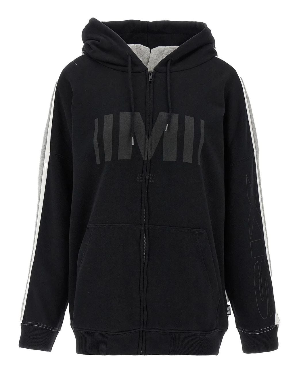 MM6 by Maison Margiela Black 'Double Front' Hoodie